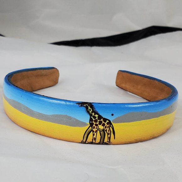 Handmade Accessories - African (Kenyan) Hand Painted Leather Head Band